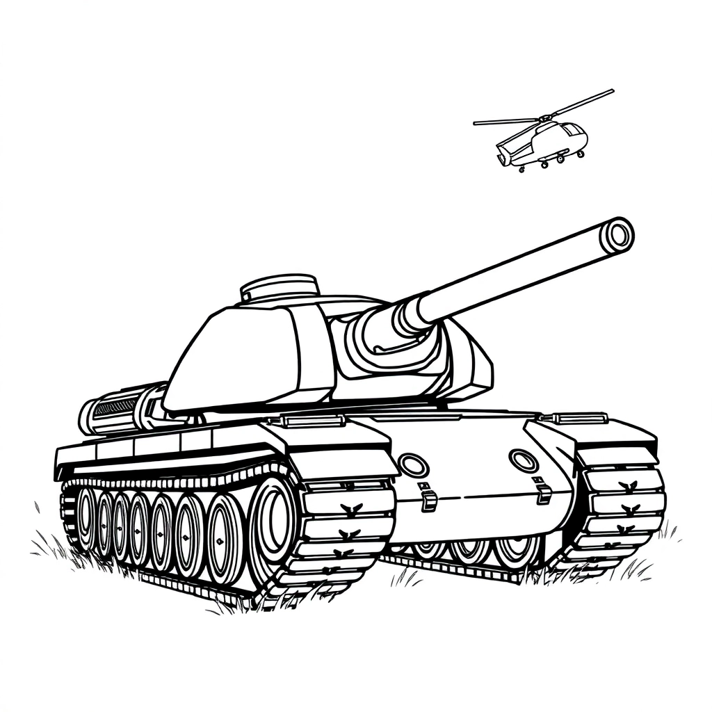 tank shooting at helicopter صفحات التلوين