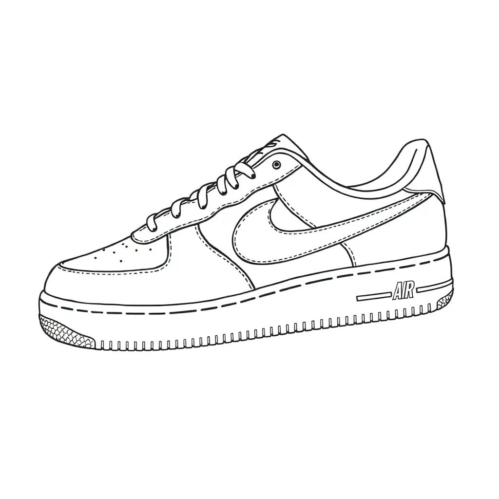  Nike Air Force 1 صفحات التلوين