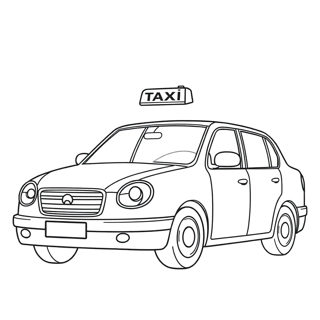出租车简笔画 Páginas para Colorear