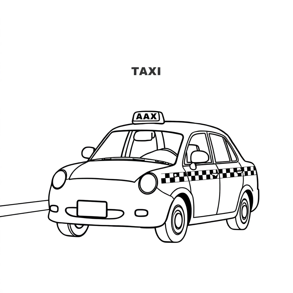 一辆出租车 Páginas para Colorear