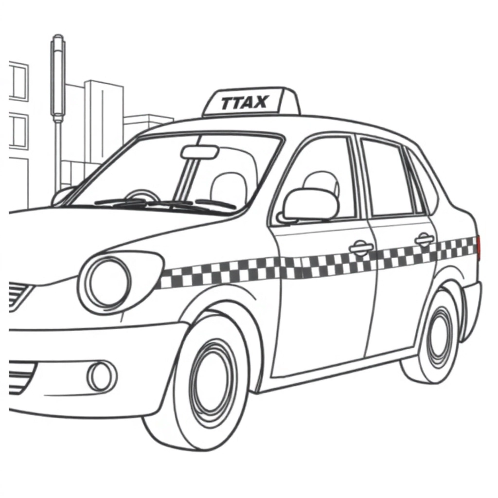 一辆出租车 Páginas para Colorear