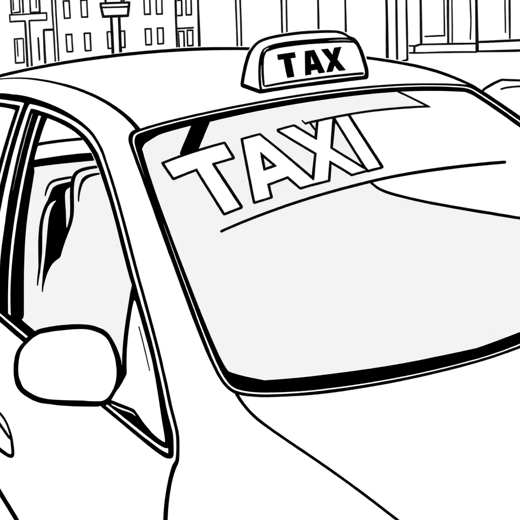 一辆大众出租车 Páginas para Colorear
