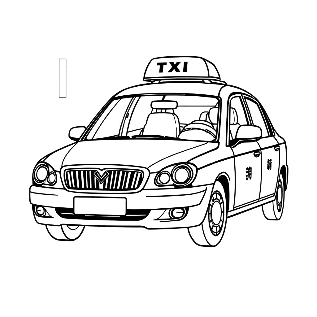 一辆大众出租车 Páginas para Colorear