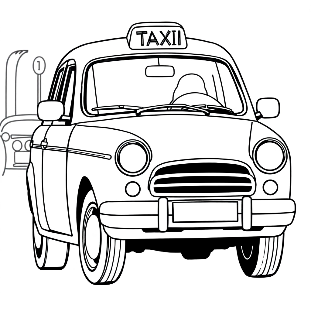 一辆出租车 Páginas para Colorear