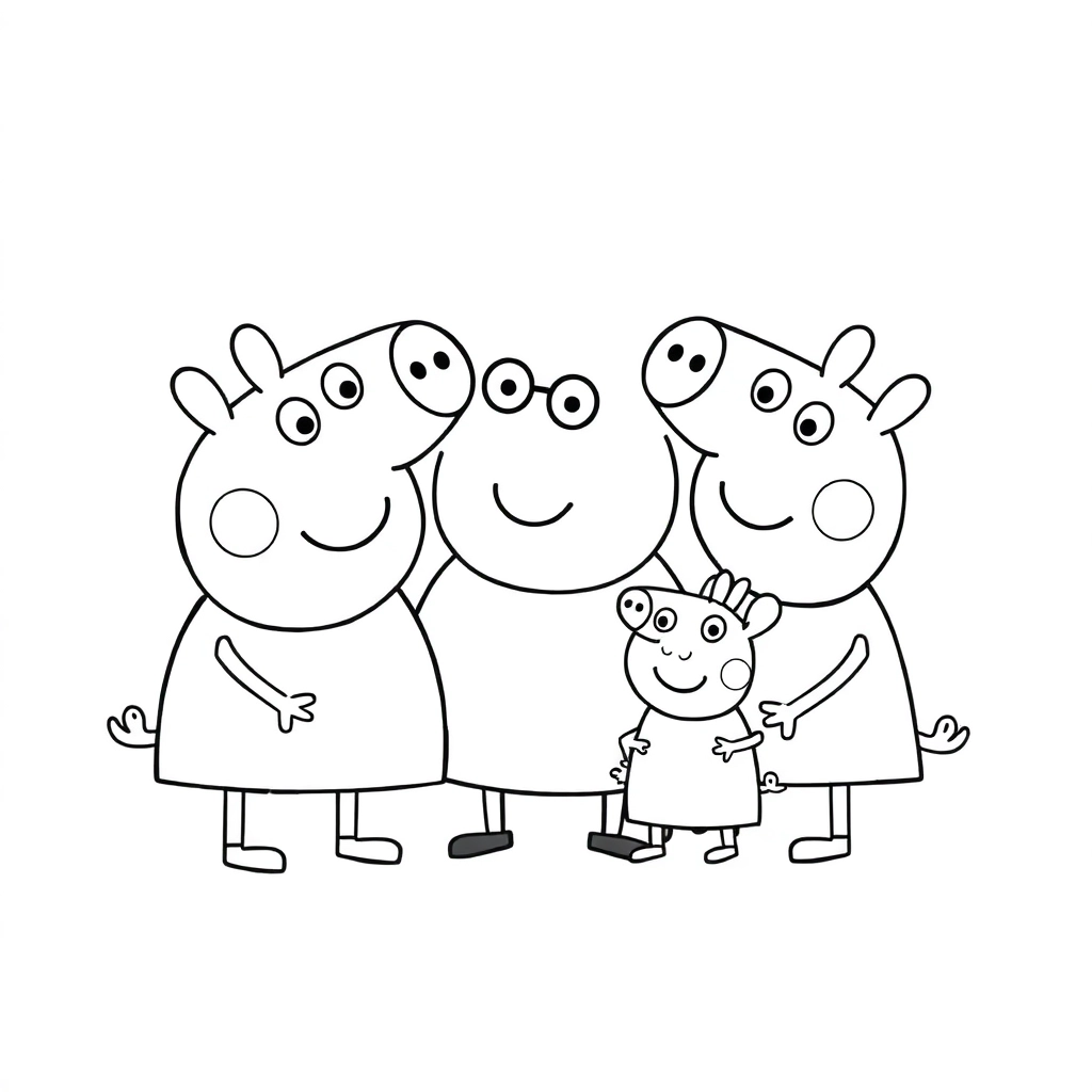 peppa pig family صفحات التلوين