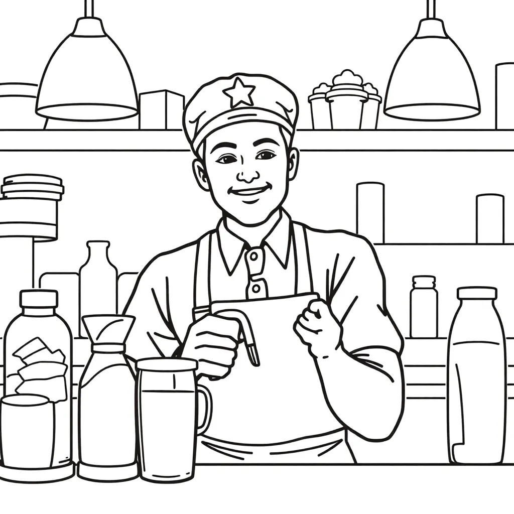  Starbucks Barista صفحات التلوين