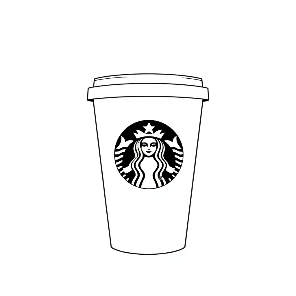  Starbucks Coffee Cup صفحات التلوين