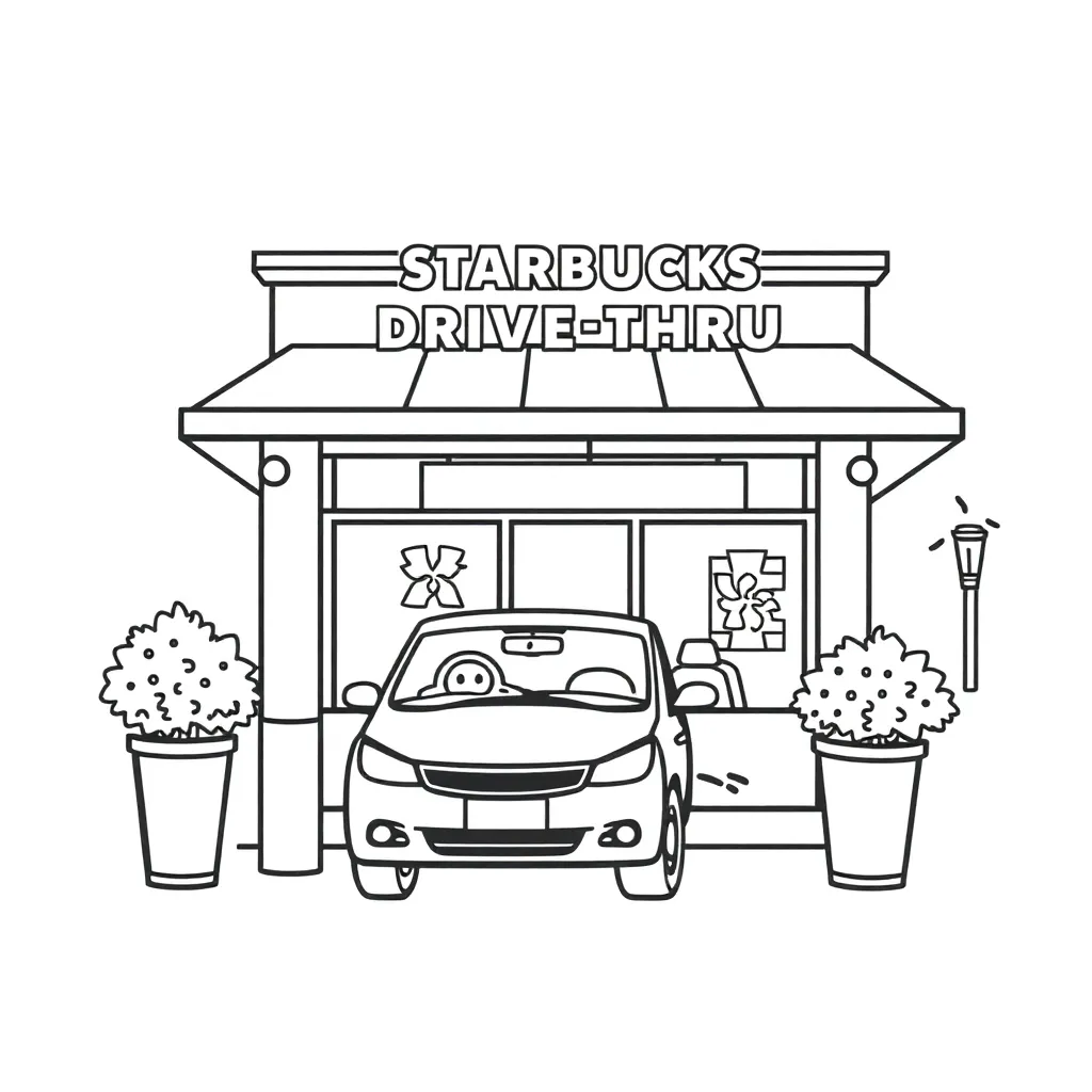  Starbucks Drive-Thru صفحات التلوين