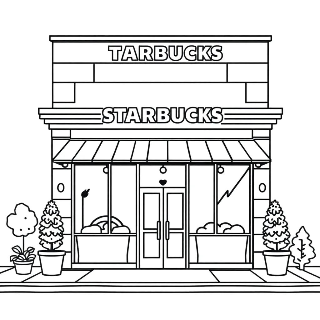  Starbucks Store Front صفحات التلوين