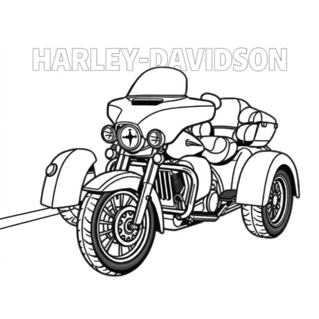  harley davidson Tri Glide Ultra صفحات التلوين