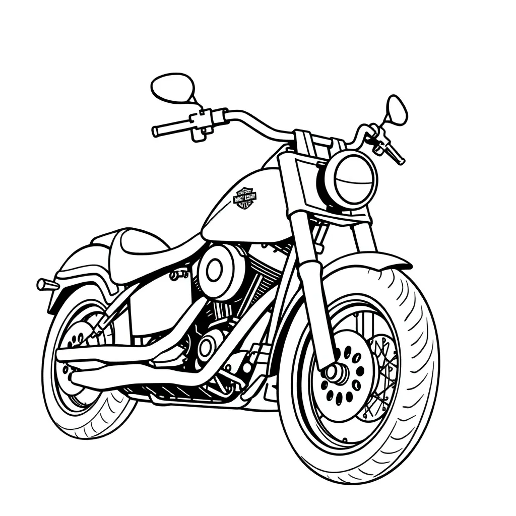  harley davidson Fat Boy Páginas para Colorear