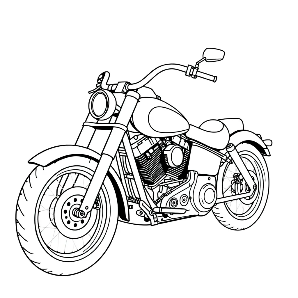 harley davidson Softail Standard Páginas para Colorear