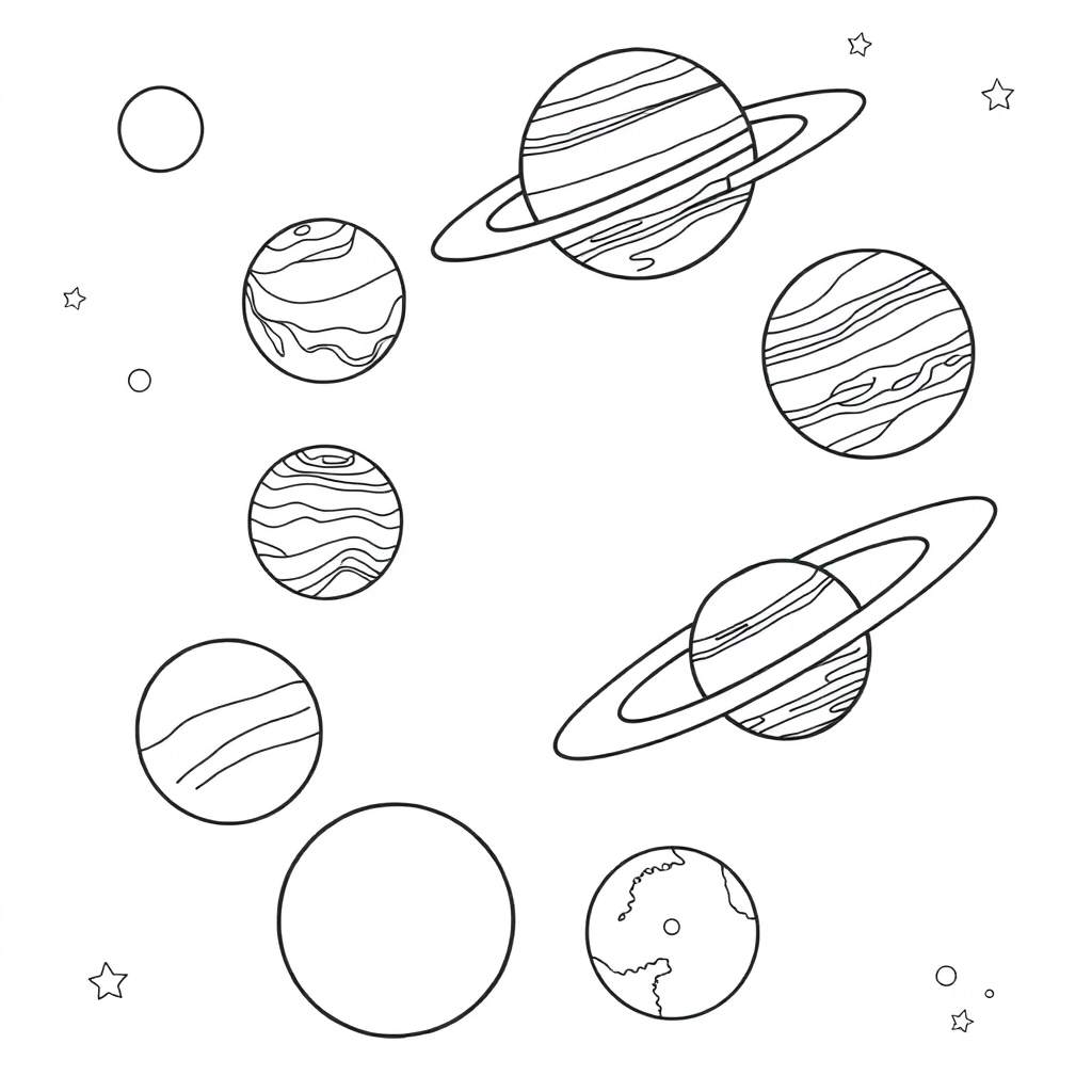 八大行星 صفحات التلوين