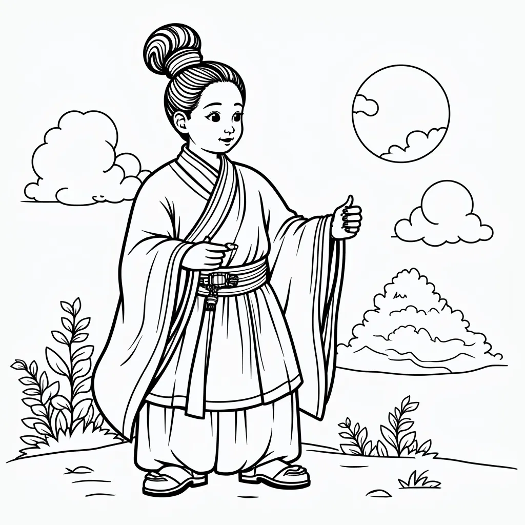 Xie Lingyun  Historical figures of China coloring pages