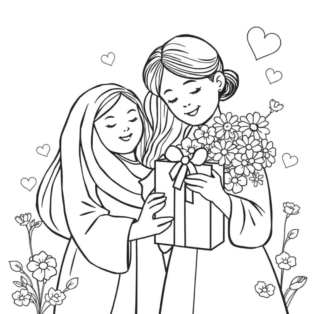 Mother's Day gift صفحات التلوين
