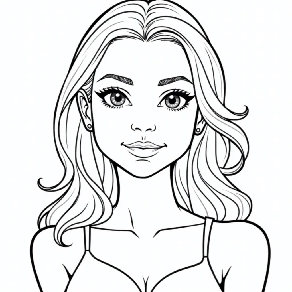 Glossy woman coloring pages