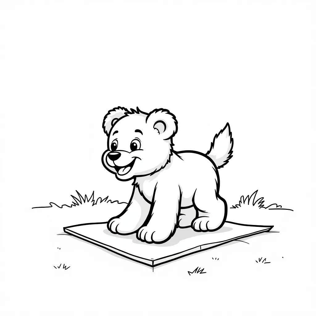 泰迪犬做平板支撑 coloring pages