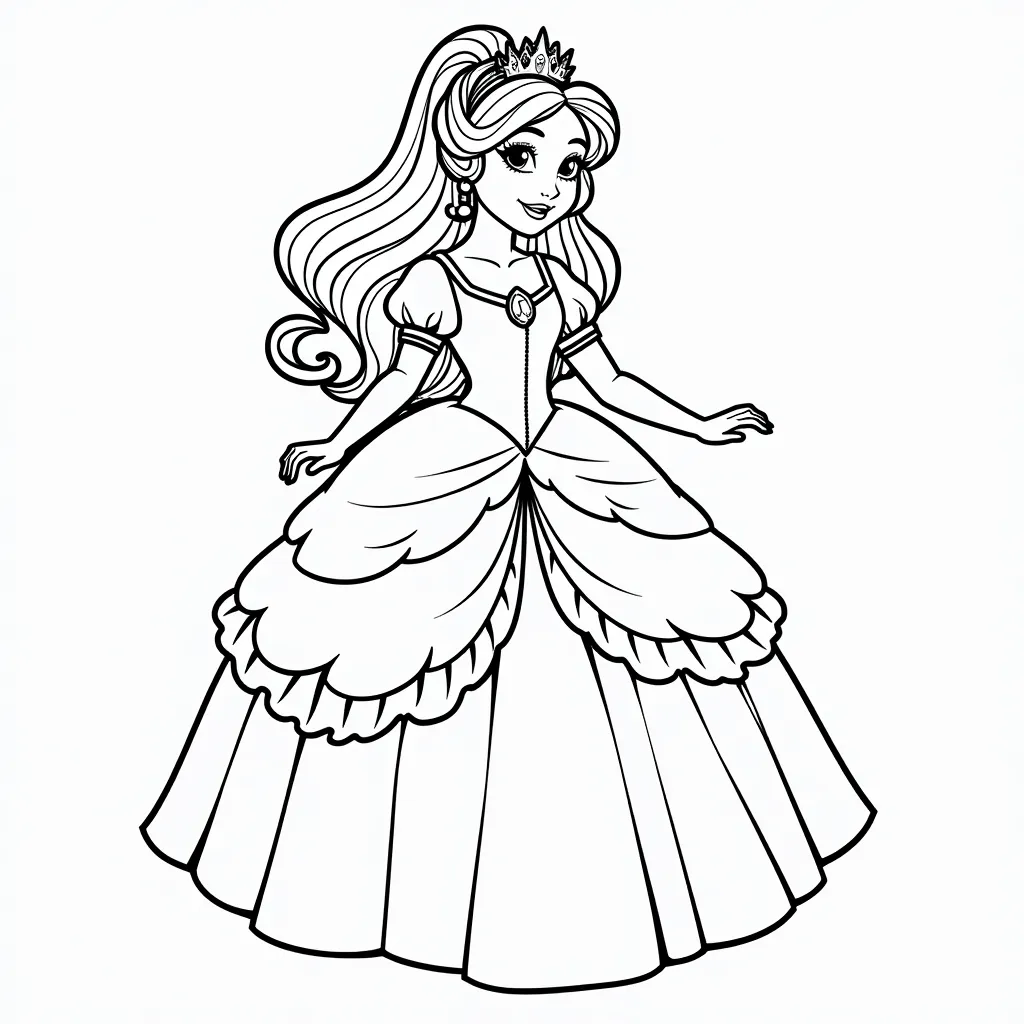 a beautiful princess  coloring pages