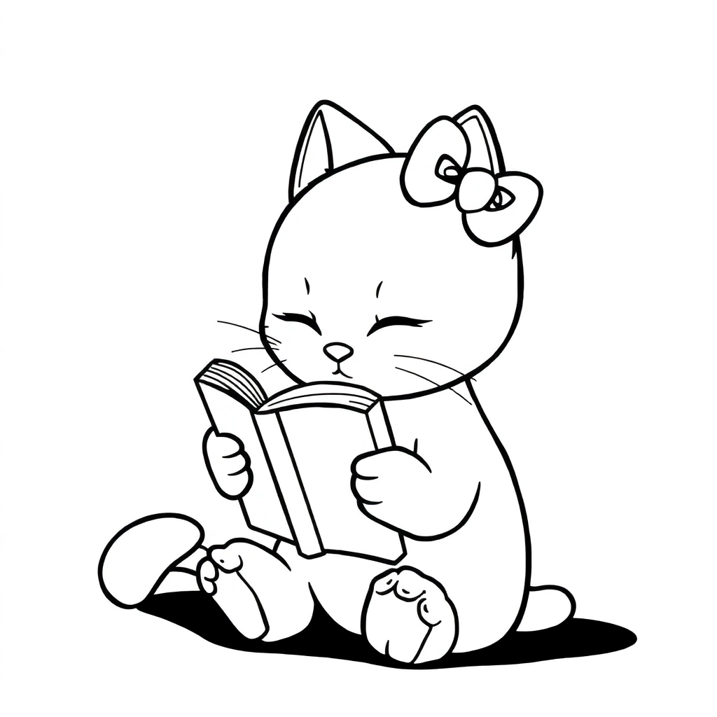 قطة تقرأ