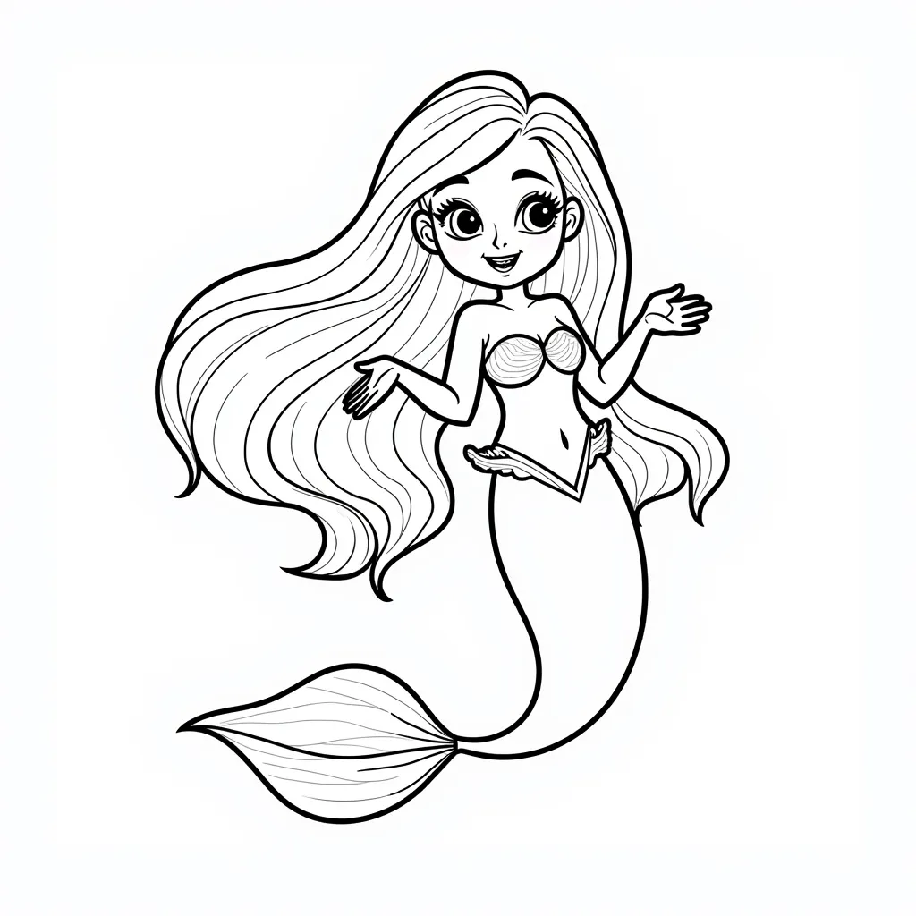 卡通美人鱼 coloring pages