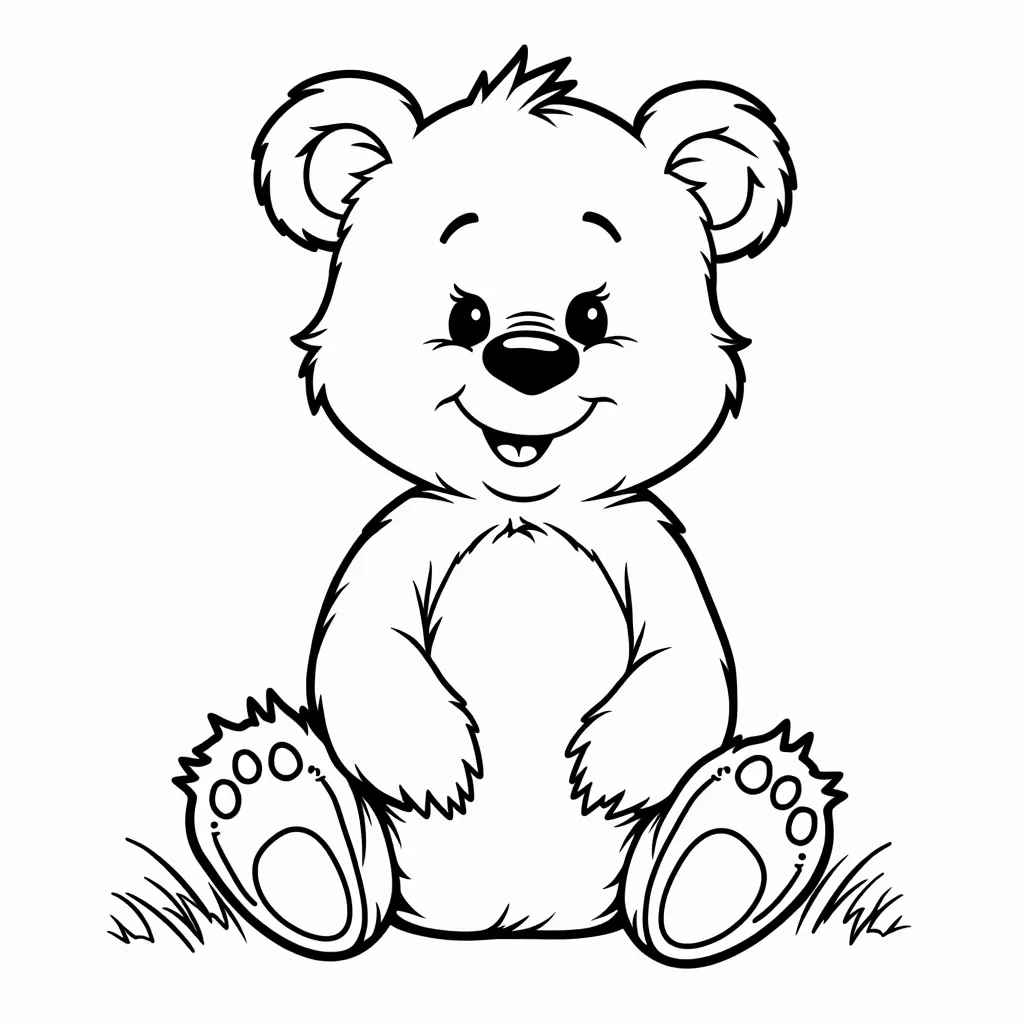 cute small bear  coloring pages