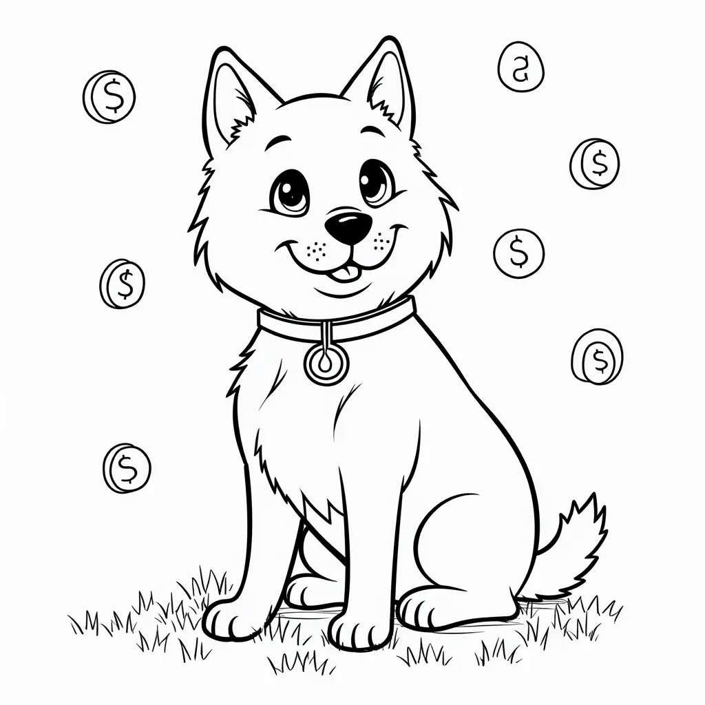 dogecoin coloring pages