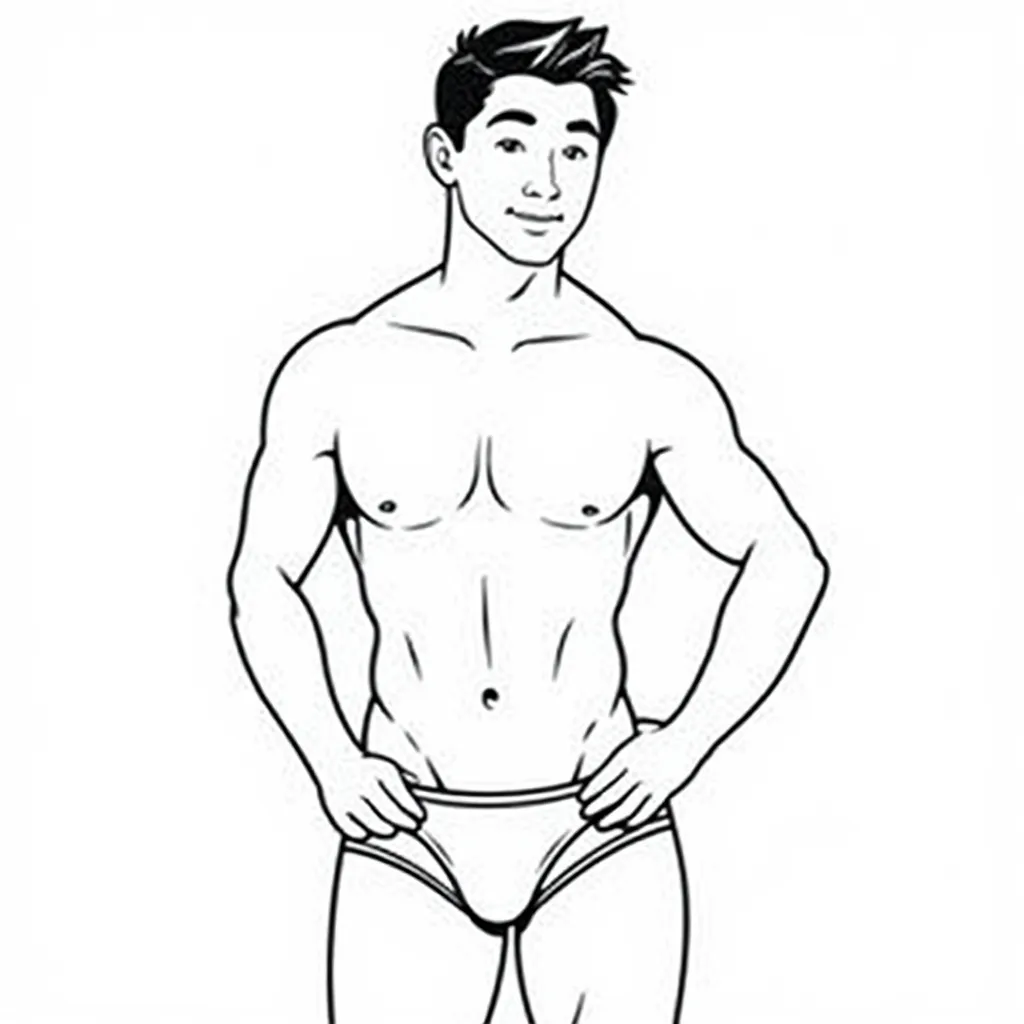 man with underwear coloring pages