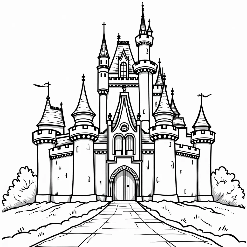 A magnificent castle coloring pages