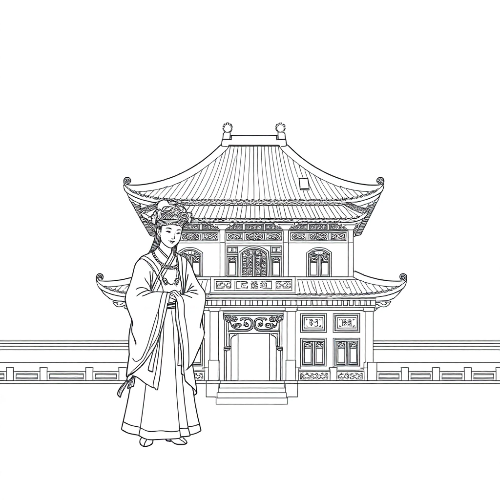 an Chinese Qing Dynasty Palace eunuch صفحات التلوين