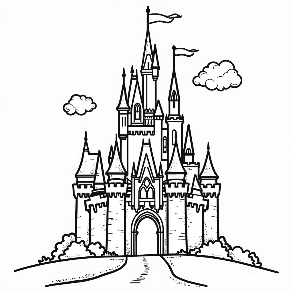 A magnificent castle coloring pages