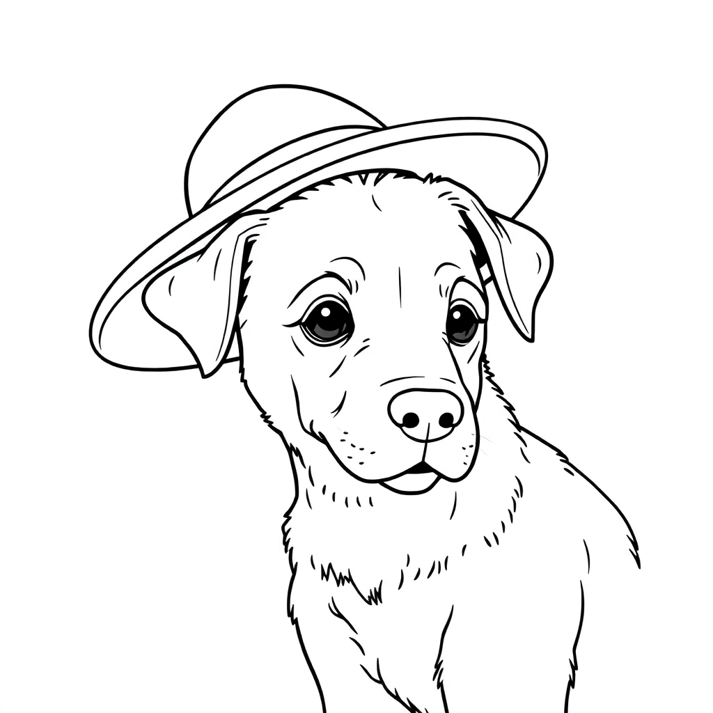 spoty  dog with black hat صفحات التلوين