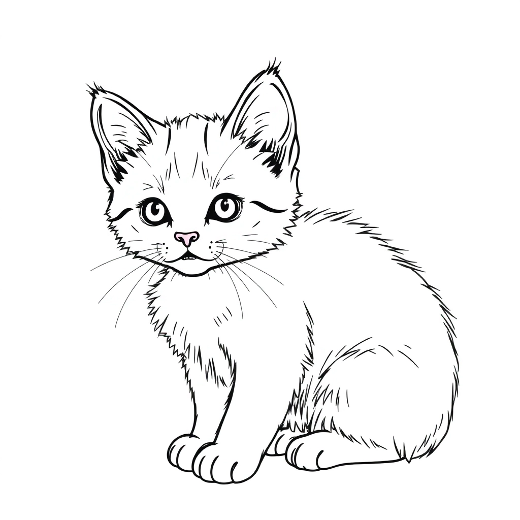 رسم بسيط لهرة صغيرة