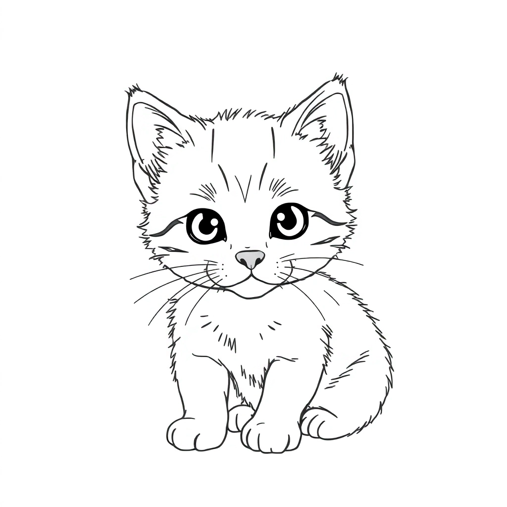 رسم تخطيطي بسيط لقطة صغيرة