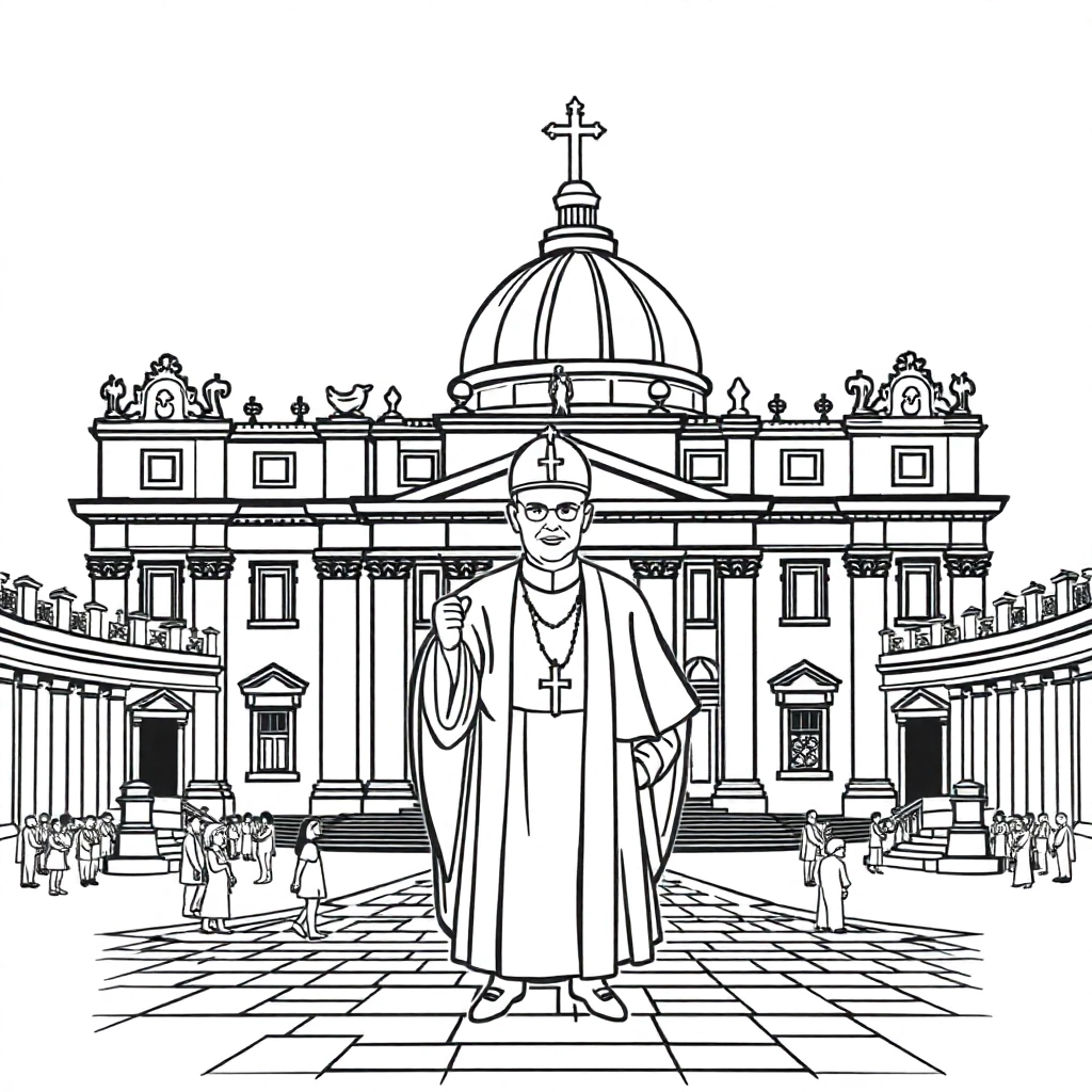 New pope leo on st peters square صفحات التلوين