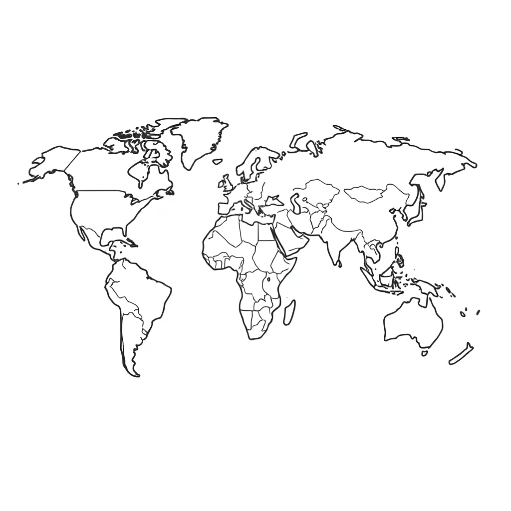世界地图 صفحات التلوين