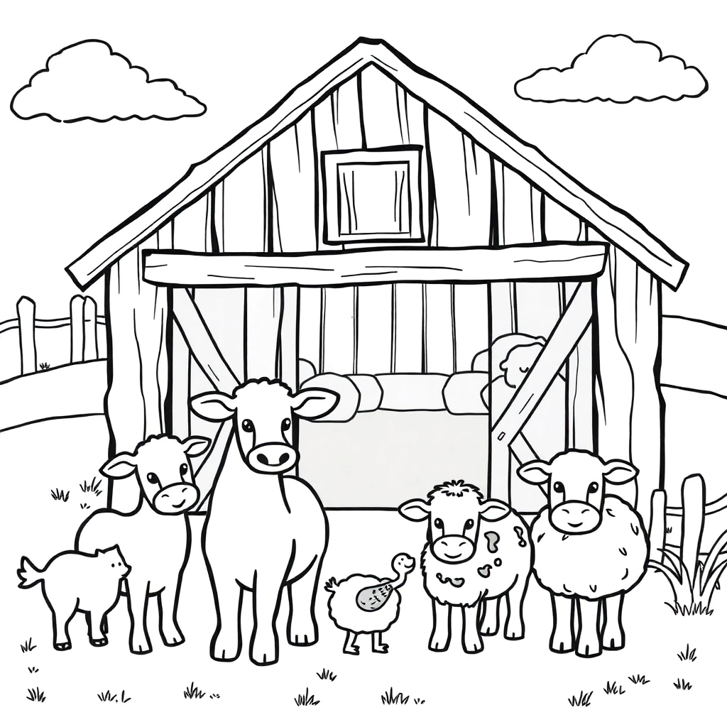 on the farm صفحات التلوين