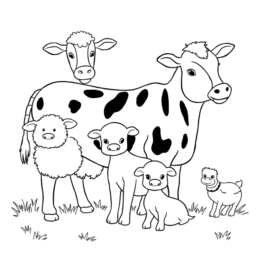 many animails on the farm صفحات التلوين