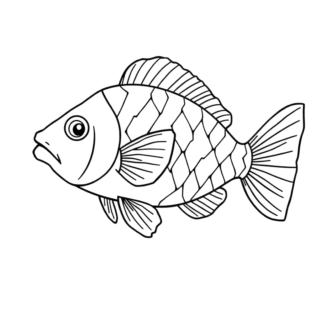 A huge fish with an orange on its head صفحات التلوين