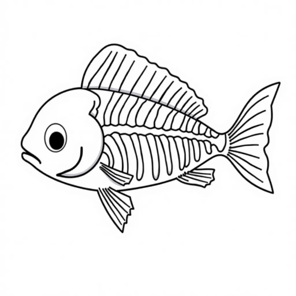 fish bones coloring pages