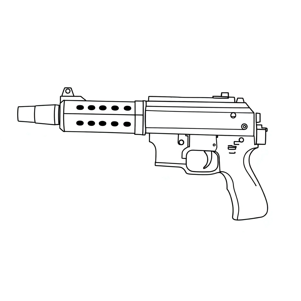 Victor submachine gun with sight صفحات التلوين