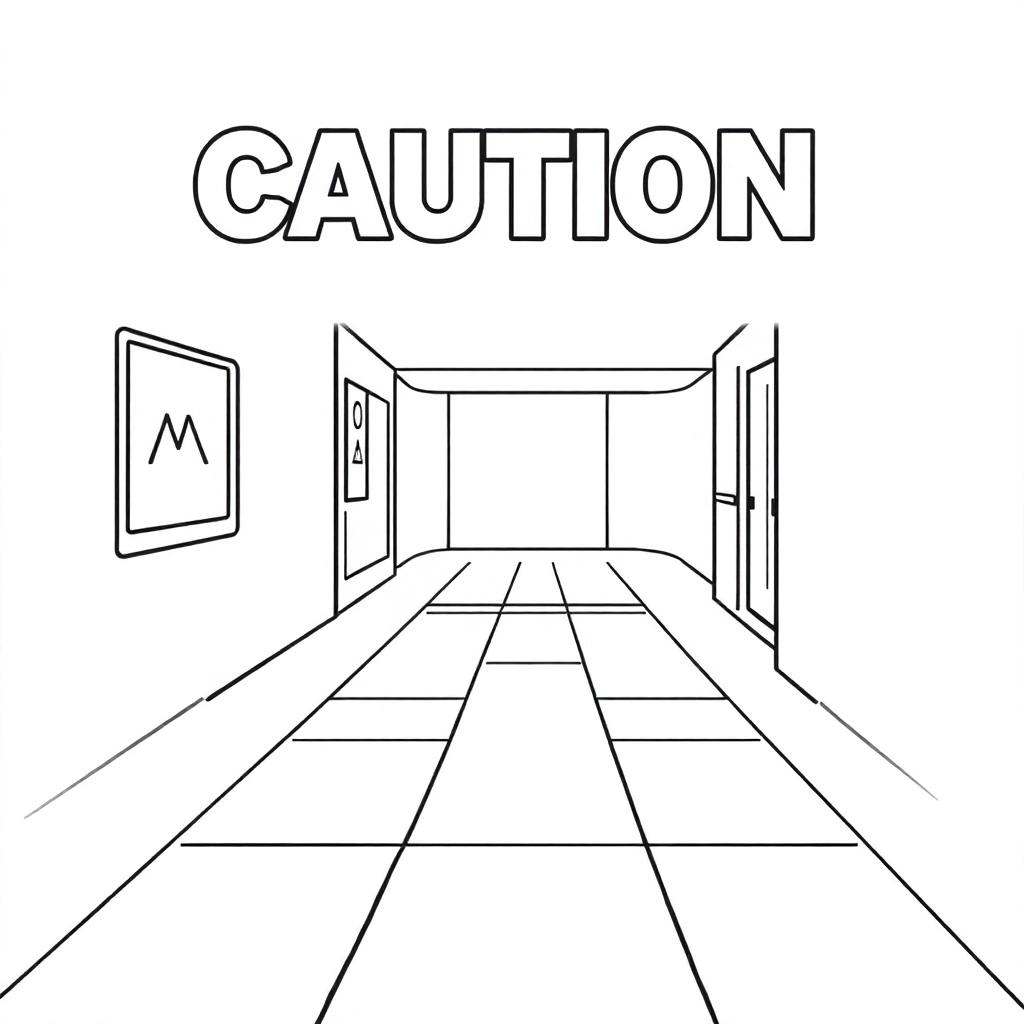 warning on slip trip and fall صفحات التلوين