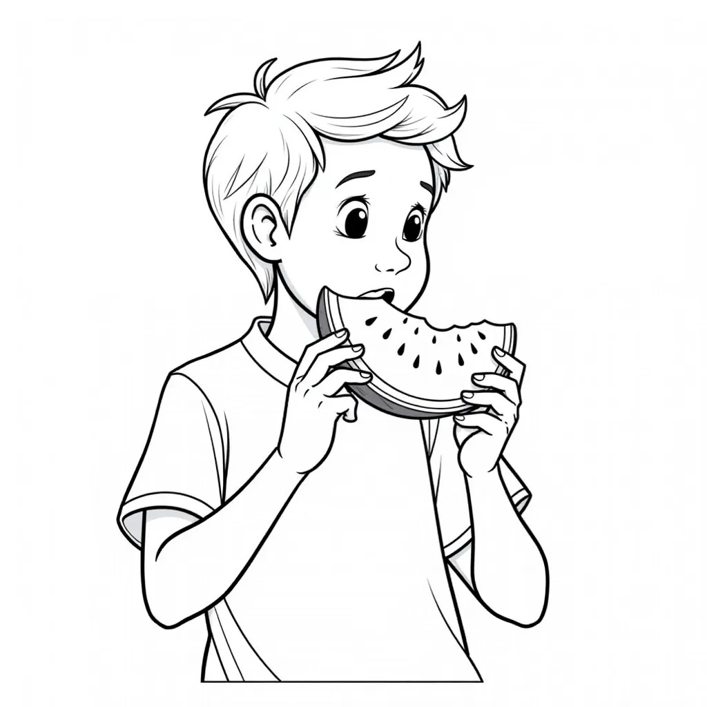 Roger federer eating watermelon  coloring pages