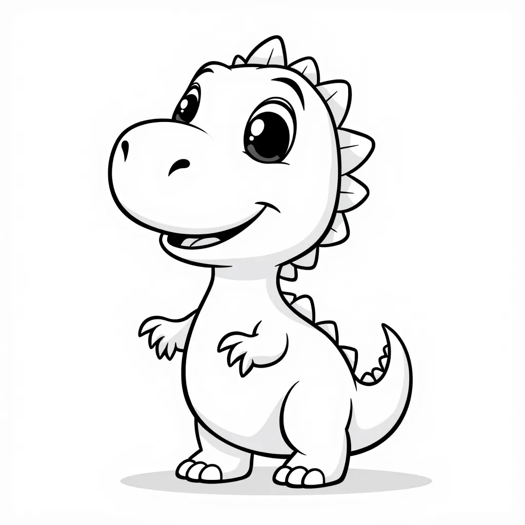 A cute dinosaur with big eyes coloring pages