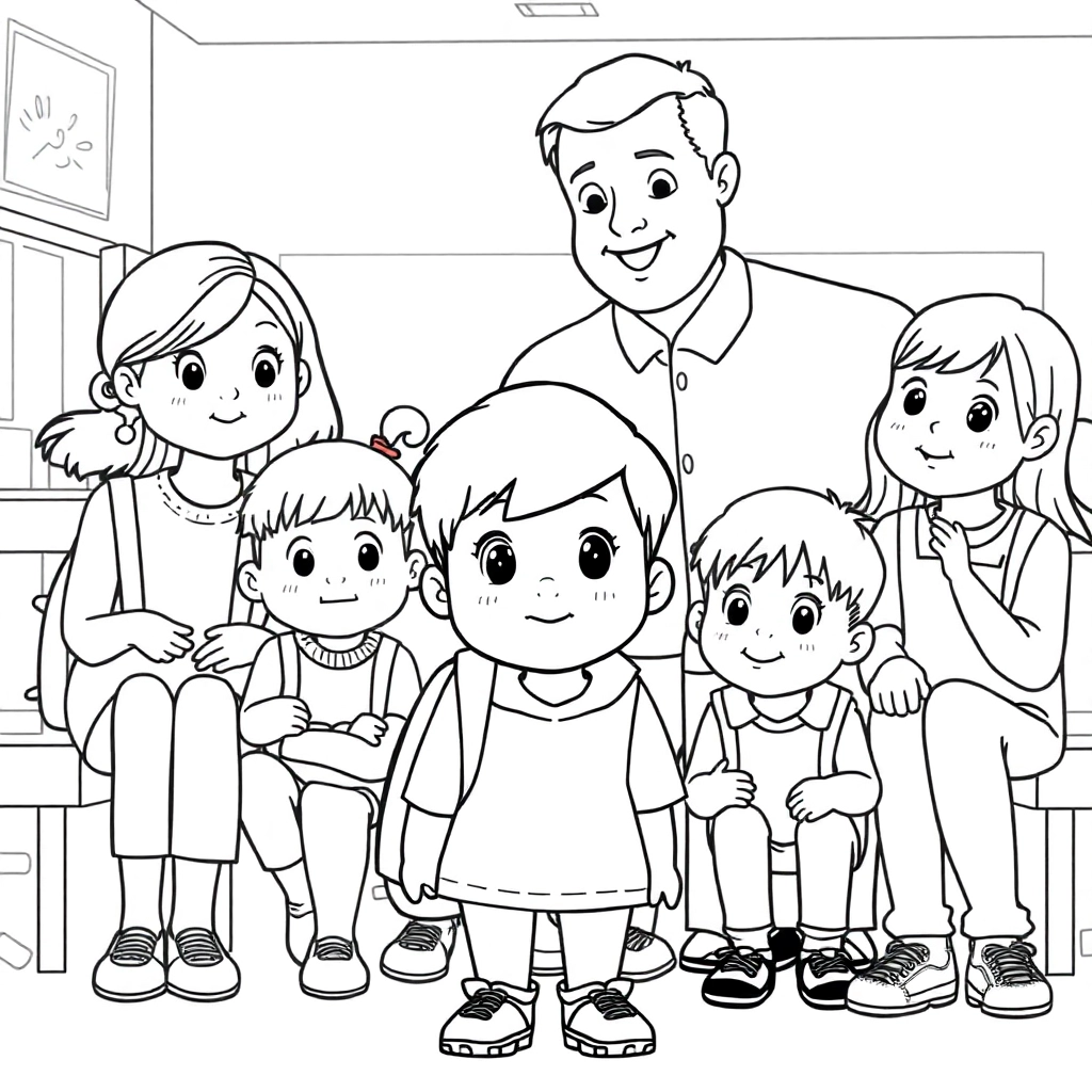 The virus in children can spread to classmates and parents Please produce a storyboard of an MG صفحات التلوين