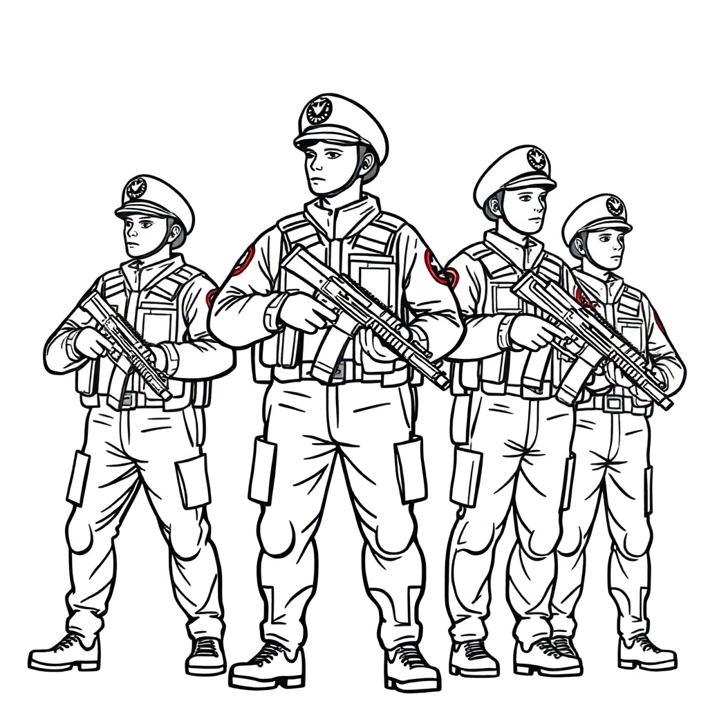 武警 صفحات التلوين