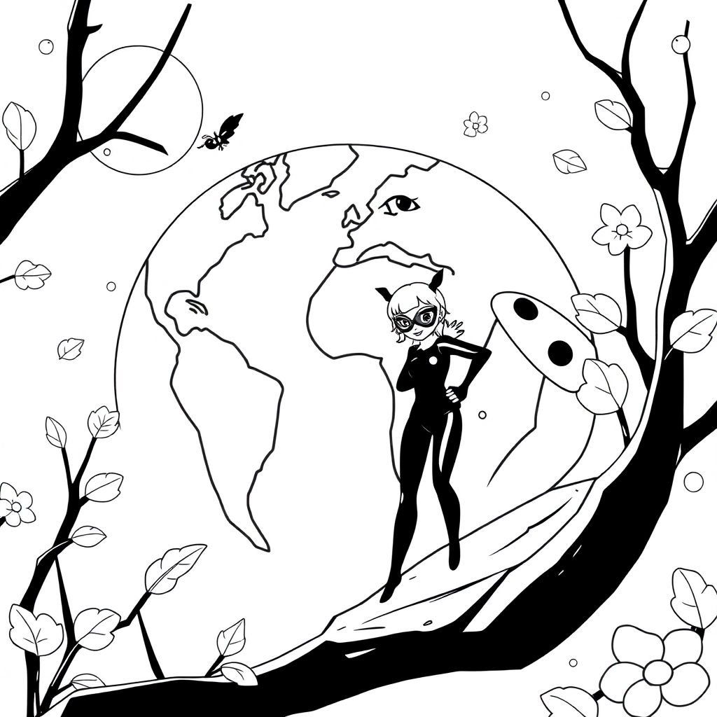 ladybug and cat noir save the world صفحات التلوين
