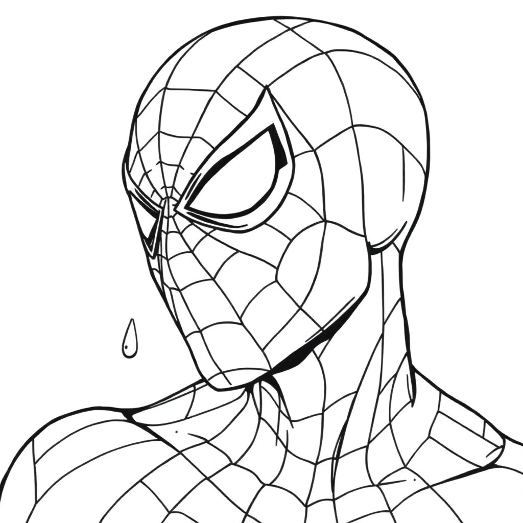 Spiderman is cryingThe lines are fine Spiderman is crying Páginas para Colorear