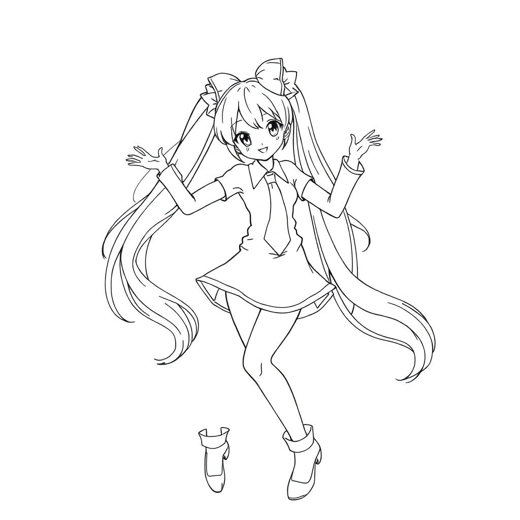 Miku bailando صفحات التلوين