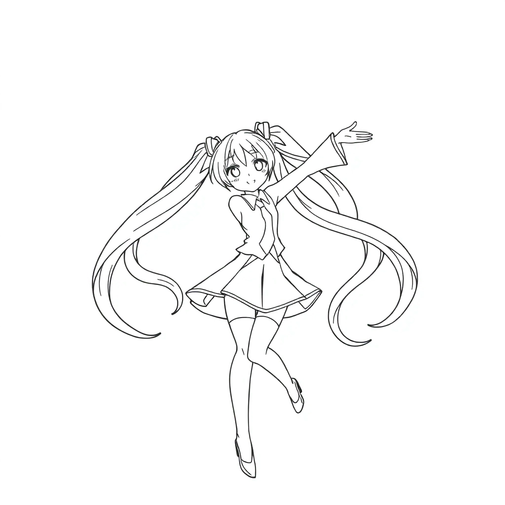 Miku bailando  صفحات التلوين