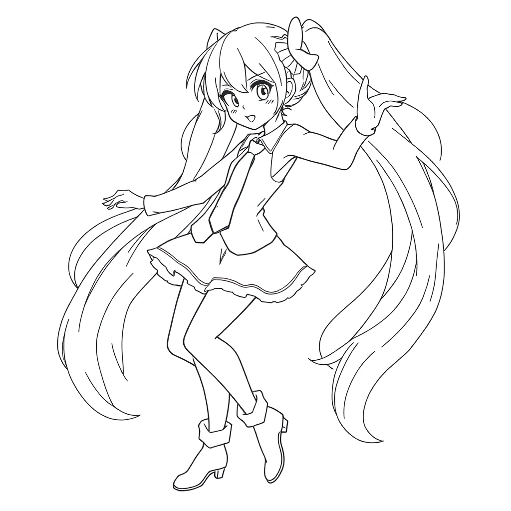 Miku bailando  صفحات التلوين